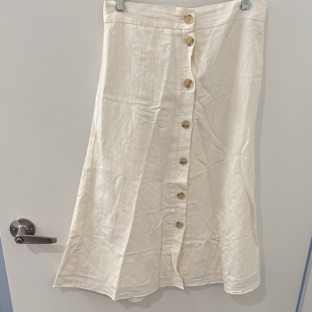 Cream Button-Down Skirt